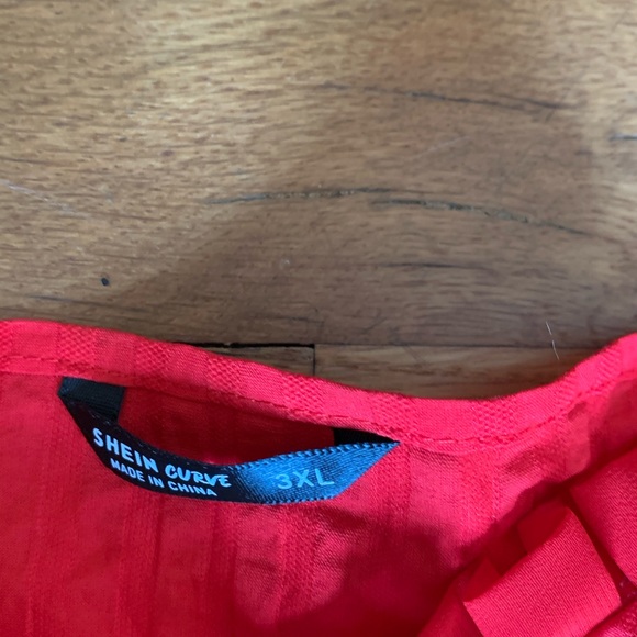 Red Shein Curve Milkmaid Dress - Picture 2 of 2